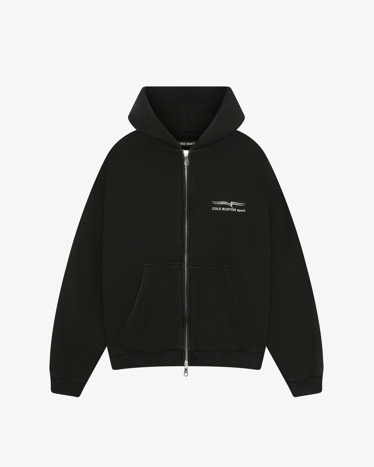 COLE BUXTON SPORT ZIPPED VINTAGE BLACK HOODIE COLE BUXTON SPORT ZIPPED VINTAGE BLACK HOODIE