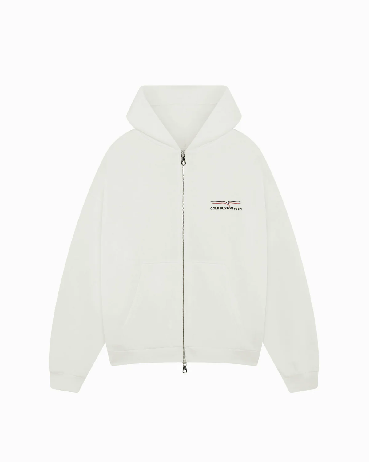 COLE BUXTON SPORT ZIPPED VINTAGE WHITE HOODIE COLE BUXTON SPORT ZIPPED VINTAGE WHITE HOODIE