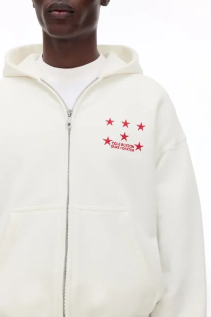 Cole Buxton Last Temptation White Zipped Hoodie d